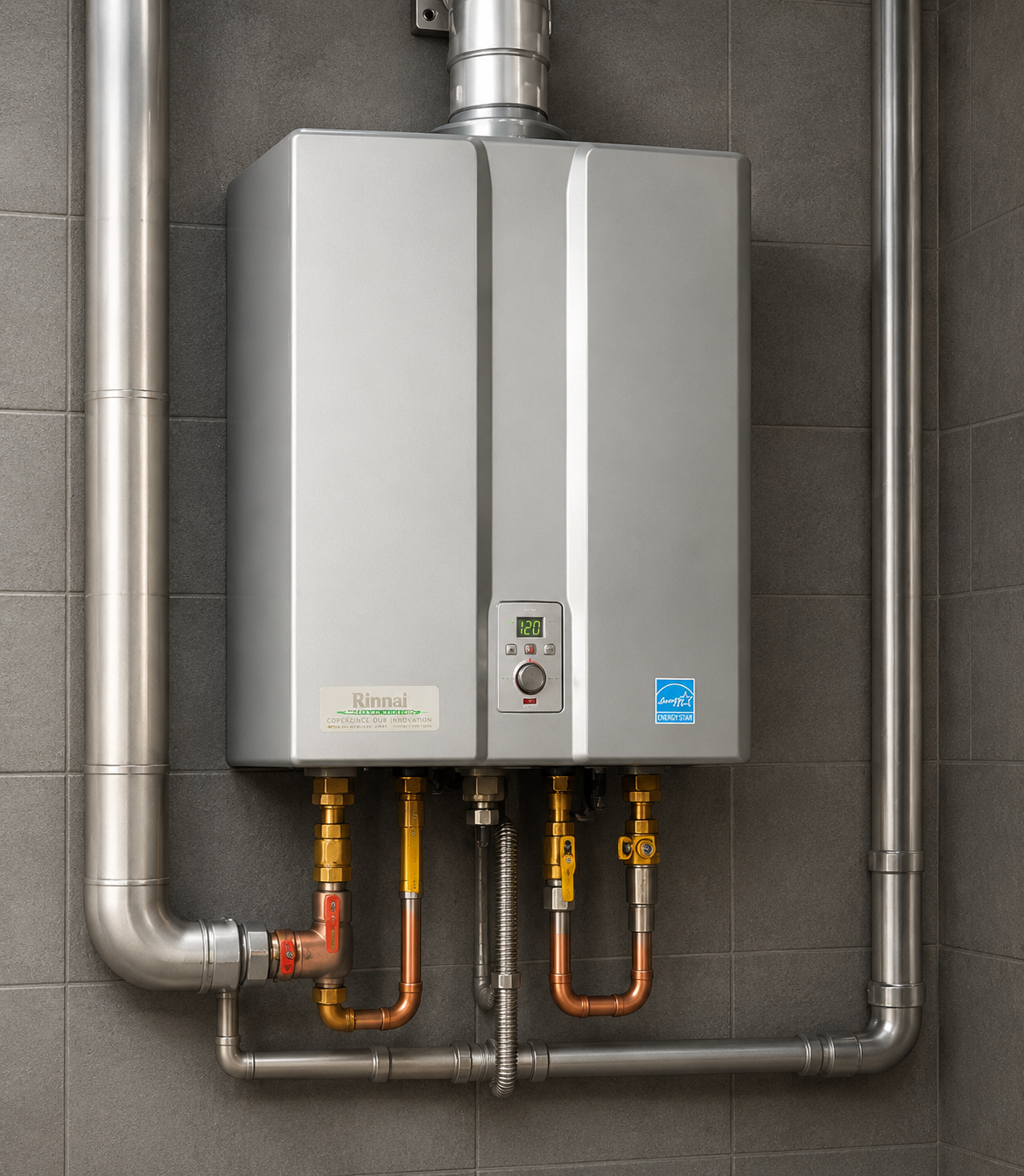 Commercial tankless water heater installation