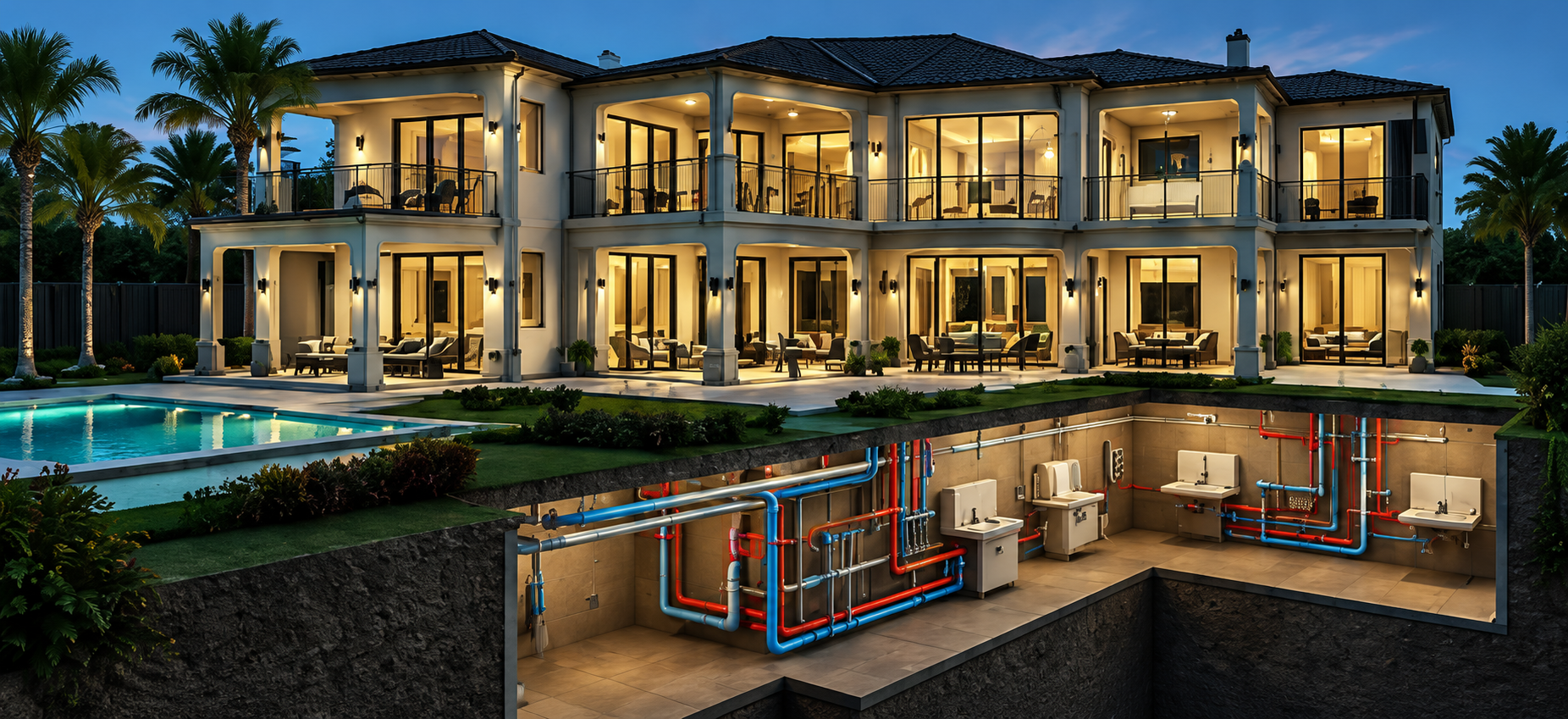 8-Bedroom Homes and Large Residential Plumbing: What Changes