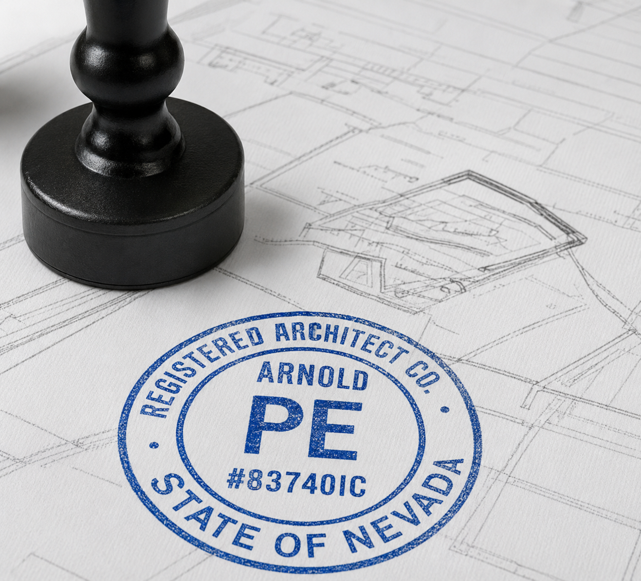 Professional Engineer stamp on plumbing drawings